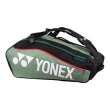 Torba na rakiety Yonex Club Line (torba na rakiety, 3 główne komory) 2024 mchy zielony/czarny 12-szt.